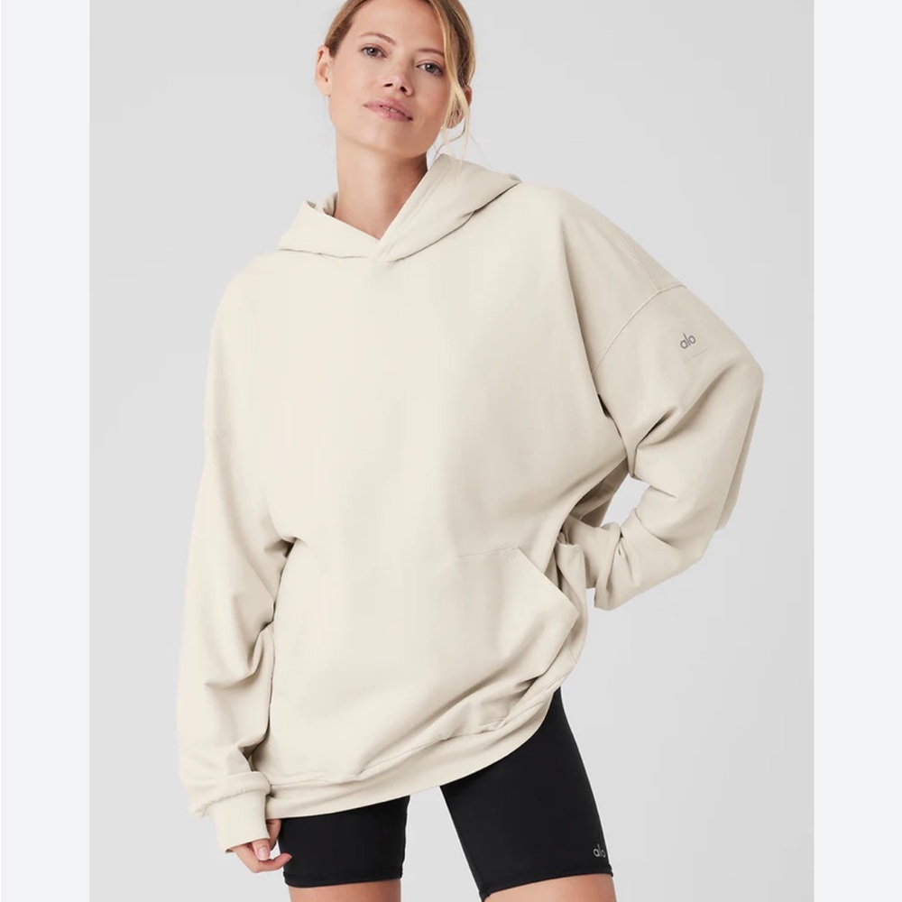 New. ALO double take hoodie sweatshirt in bone color